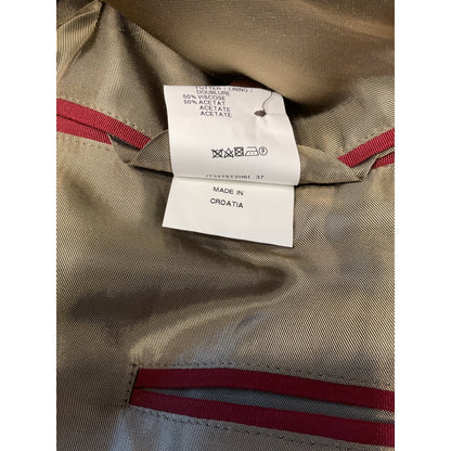 Olive Steinbock Wool Taupe Blazer with Suede Elbow Patches